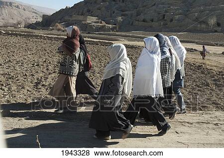 Stock Photo - Afghan Girls In Bamiyan, Bamian Province, Afghanistan. Fotosearch