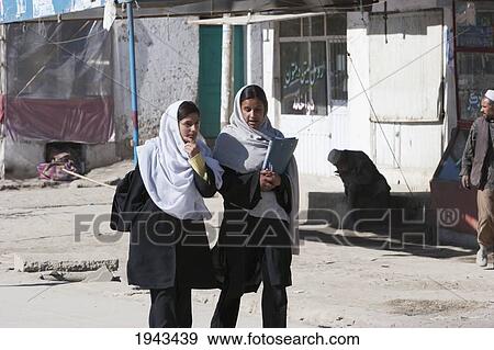 Stock Photo - Afghan Schoolgirls In Kabul,, Afghanistan. Fotosearch