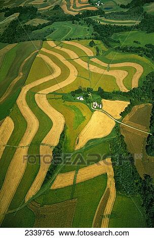 Agriculture - Aerial view of a farmstead and contour strip agricultural fields / Carol County, Maryland, USA. View Large Photo Image Stock Photography - Agriculture - Aerial view of a farmstead and contour strip agricultural fields / Carol County, Maryland, USA.. Fotosearch