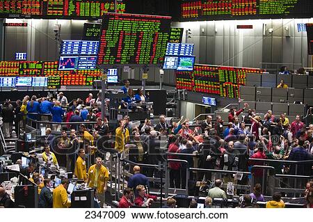Stock Photo - Agriculture - Interior trading floor of the Chicago Board of Trade and Commodities Exchange / Chicago, Illinois, USA.. Fotosearch