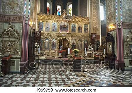 Stock Photo - Altar With Icons In The Cathedral Of Alexander Nevsky At Tallinn, Estonia. Fotosearch