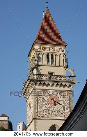 Stock Photography - Altes Rathaus (Old Town Hall), Passau, Bavaria, Germany. Fotosearch