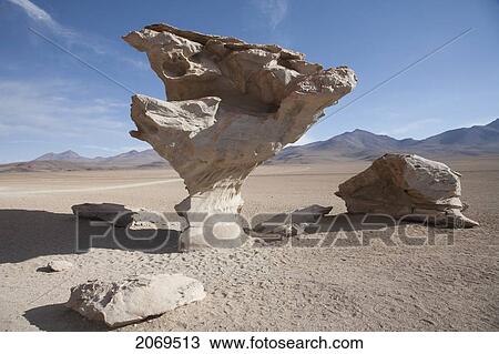 Stock Image - Arbol De Piedra (Stone Tree) Rock Formation, Potosi Department, Bolivia. Fotosearch