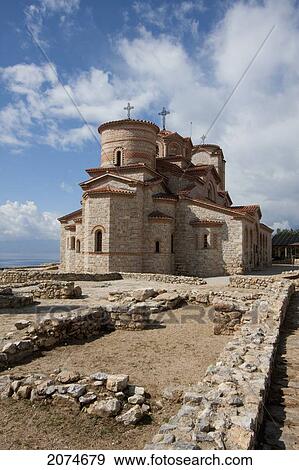 Stock Photo - Archaeological Excavations Of The Polyconchal Basilica At Plaoshnik And Church Of St. Clement And St. Panteleimon, Ohrid, Macedonia. Fotosearch