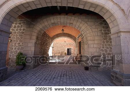 Stock Photograph - Arches Between The First Courtyard And Second Courtyard Of The Casa Nacional De Moneda (National Mint), Potos. Fotosearch
