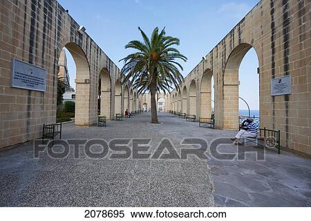 Arches In Upper Barrakka Gardens, Valletta, Malta View Large Photo Image Stock Photography - Arches In Upper Barrakka Gardens, Valletta, Malta. Fotosearch