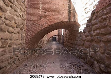 Stock Photo - Arches Over A Corridor Between The Second Courtyard And The Third Courtyard At The Casa Nacional De Moneda (National Mint), Potos. Fotosearch