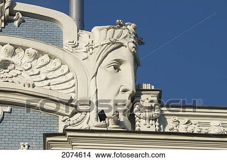 Picture - Art Nouveau Building Designed By Mikhail Eisenstein On 10B Elizabetes Street, Riga, Latvia. Fotosearch