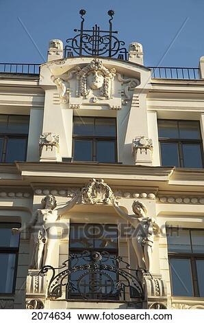 Picture - Art Nouveau Building Designed By Mikhail Eisenstein On 8 Smilsu Street, Riga, Latvia. Fotosearch