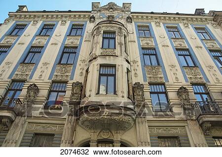 Stock Image - Art Nouveau Building Designed By Mikhail Eisenstein On 8 Alberta Street, Riga, Latvia. Fotosearch