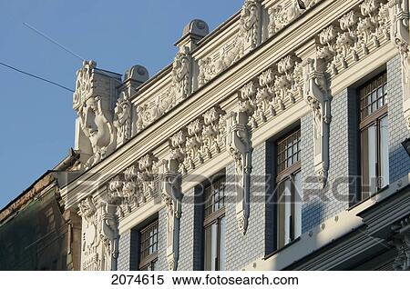 Art Nouveau Building Designed By Mikhail Eisenstein On 10B Elizabetes Street, Riga, Latvia View Large Photo Image Stock Photography - Art Nouveau Building Designed By Mikhail Eisenstein On 10B Elizabetes Street, Riga, Latvia. Fotosearch
