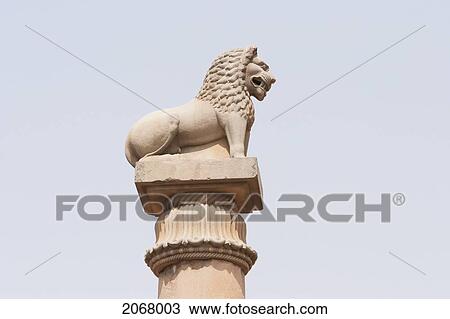 Stock Image - Ashoka Pillar In Vaishali, Bihar, India. Fotosearch