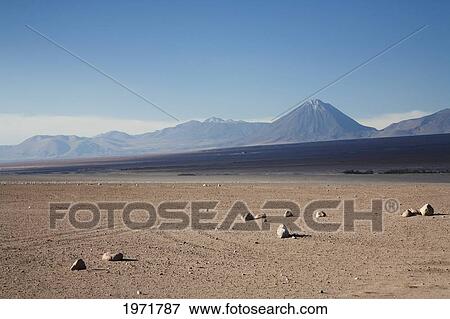 Atacama Desert With The Licancabur Volcano In The Background Near Toconao, Antofagasta Region, Chile View Large Photo Image Stock Photo - Atacama Desert With The Licancabur Volcano In The Background Near Toconao, Antofagasta Region, Chile. Fotosearch