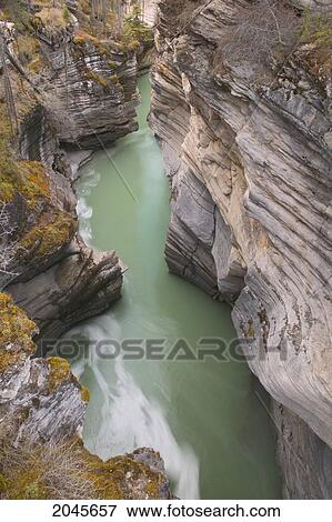 Athabasca River Below Athabasca Falls, Jasper National Park, Alberta Canada. View Large Photo Image Stock Photo - Athabasca River Below Athabasca Falls, Jasper National Park, Alberta Canada.. Fotosearch