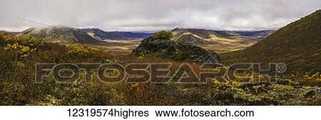 Stock Photograph - Autumn colours along the Dempster Highway; Yukon, Canada. Fotosearch
