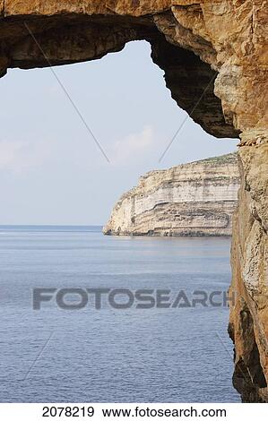 Stock Photo - Azure Window, A Natural Rock Arch, Dwejra Bay, Gozo Island, Malta. Fotosearch