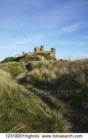 Stock Photograph - Bamburgh Castle; Bamburgh, Northumberland, England. Fotosearch