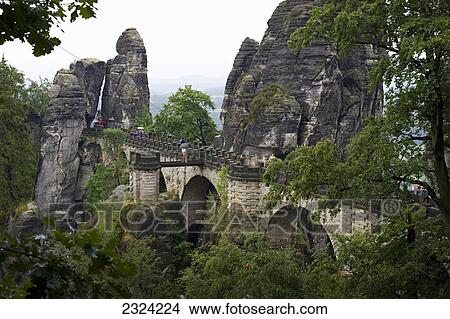 Basteibrucke (Bastei Bridge)in Saxon Switzerland national park; Saxony, Germany View Large Photo Image Picture - Basteibrucke (Bastei Bridge)in Saxon Switzerland national park; Saxony, Germany. Fotosearch