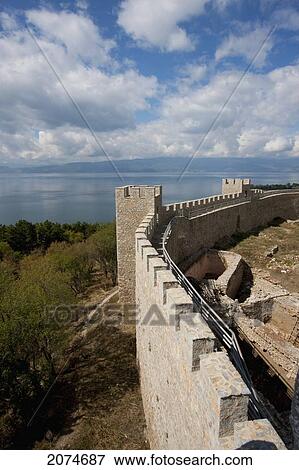 Battlements Of Czar Samuel's Fortress, Ohrid, Macedonia View Large Photo Image Stock Photo - Battlements Of Czar Samuel's Fortress, Ohrid, Macedonia. Fotosearch