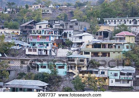 Stock Photo - Bazaar Damaged By The 8 October 2005 Earthquake, Hatian, Azad Kashmir, Pakistan. Fotosearch