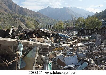 Bazaar Destroyed By The 8 October 2005 Earthquake, Chinari, Azad Kashmir, Pakistan View Large Photo Image Picture - Bazaar Destroyed By The 8 October 2005 Earthquake, Chinari, Azad Kashmir, Pakistan. Fotosearch