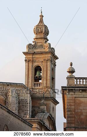 Bell Tower Of Our Lady Of Carmel Church, Mdina, Malta View Large Photo Image Stock Image - Bell Tower Of Our Lady Of Carmel Church, Mdina, Malta. Fotosearch