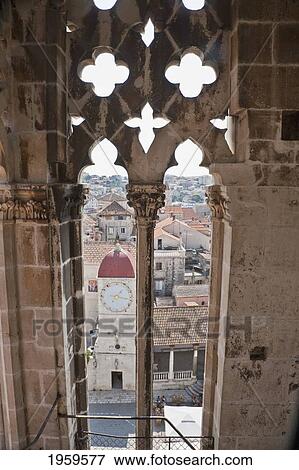 Stock Photo - Bell Tower Of The Cathedral Of St. Lawrence, Trogir, Split-Dalmatia, Croatia. Fotosearch