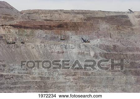 Picture - Benches Of Chuquicamata, The Largest Open Pit Copper Mine In The World, Antofagasta Region, Chile. Fotosearch