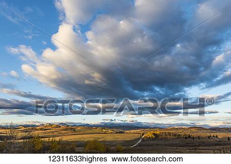 Stock Photograph - Big prairie sky, near Longview; Alberta, Canada. Fotosearch