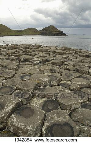 Black Basalt Columns Sticking Out Of The Sea, Giant's Causeway, Northern Ireland, United Kingdom View Large Photo Image Picture - Black Basalt Columns Sticking Out Of The Sea, Giant's Causeway, Northern Ireland, United Kingdom. Fotosearch