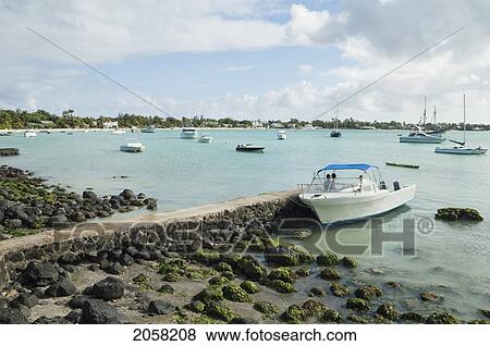 Stock Photo - Boats In Grand Bay, Mauritius. Fotosearch