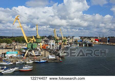 Stock Photo - Boats in the port; Gdyania, Poland. Fotosearch