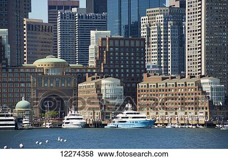 Boston harbour as viewed from the bay; Boston, Massachusetts, United States of America View Large Photo Image Stock Photo - Boston harbour as viewed from the bay; Boston, Massachusetts, United States of America. Fotosearch