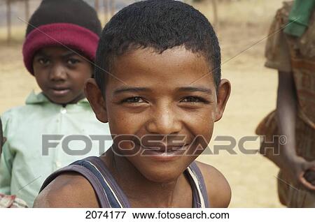 Stock Photo - Boy, Anja, Fianarantsoa Province, Madagascar. Fotosearch