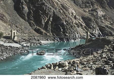 Bridge Over The Shyok River, Northern Areas, Pakistan View Large Photo Image Stock Image - Bridge Over The Shyok River, Northern Areas, Pakistan. Fotosearch