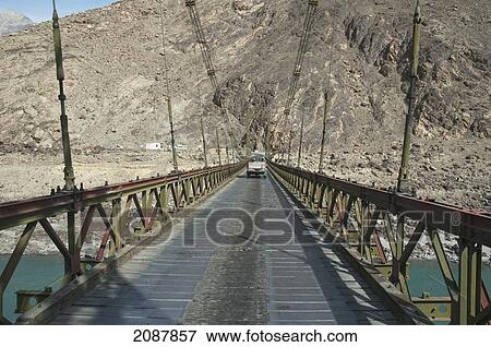 Bridge Over The Shyok River, Northern Areas, Pakistan View Large Photo Image Stock Photo - Bridge Over The Shyok River, Northern Areas, Pakistan. Fotosearch