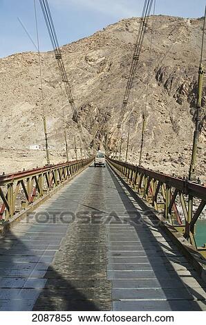 Stock Photography - Bridge Over The Shyok River, Northern Areas, Pakistan. Fotosearch
