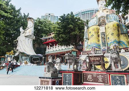 Stock Photo - Buddhist temple; Standley, Hong Kong Island, China. Fotosearch