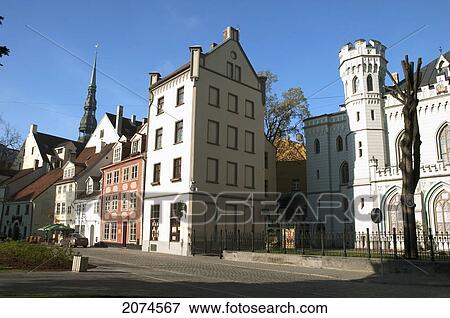 Buildings On Livu Square, Riga, Latvia View Large Photo Image Stock Photo - Buildings On Livu Square, Riga, Latvia. Fotosearch