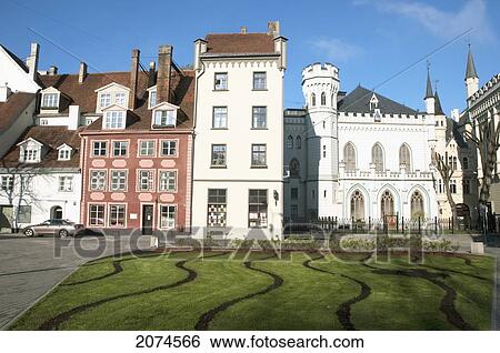 Stock Photograph - Buildings On Livu Square, Riga, Latvia. Fotosearch