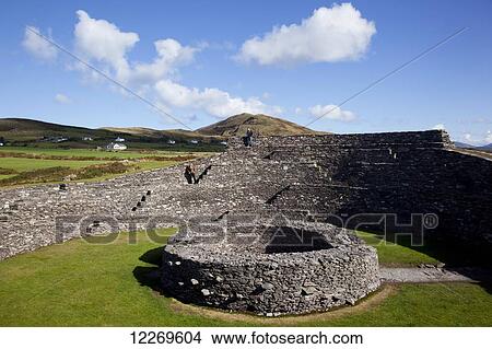 Cahergall stone fort; Caherciveen, County Kerry, Ireland View Large Photo Image Picture - Cahergall stone fort; Caherciveen, County Kerry, Ireland. Fotosearch