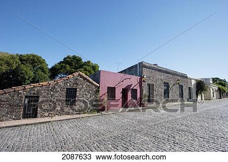 Stock Image - Calle Misiones De Los Tapes, Colonia, Uruguay. Fotosearch