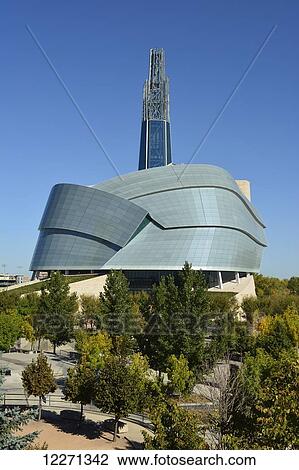 Stock Image - Canadian Museum For Human Rights; Winnipeg, Manitoba, Canada. Fotosearch
