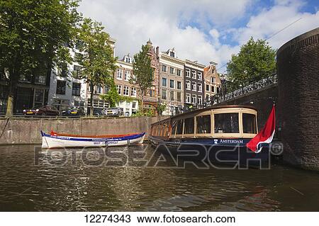 Canal scene; Amsterdam, Holland View Large Photo Image Stock Image - Canal scene; Amsterdam, Holland. Fotosearch