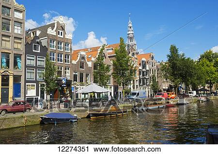 Canal scene; Amsterdam, Holland View Large Photo Image Stock Image - Canal scene; Amsterdam, Holland. Fotosearch