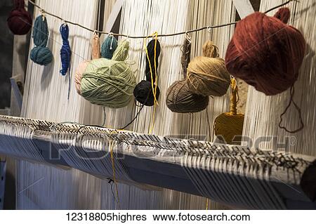 Stock Photograph - Carpet loom on display at the Qala Archaeological Ethnographic Museum Complex; Qala, Baku, Azerbaijan. Fotosearch