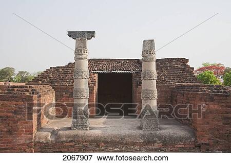 Carved Stone Columns In The Southeast Corner Of Chaitya No. 12, Nalanda Mahavihara, Bihar, India View Large Photo Image Stock Photo - Carved Stone Columns In The Southeast Corner Of Chaitya No. 12, Nalanda Mahavihara, Bihar, India. Fotosearch