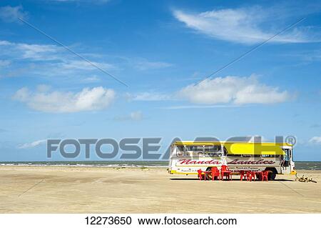 Stock Image - Casino Beach, the longest beach in the world; Rio Grande do Sul, Brazil. Fotosearch