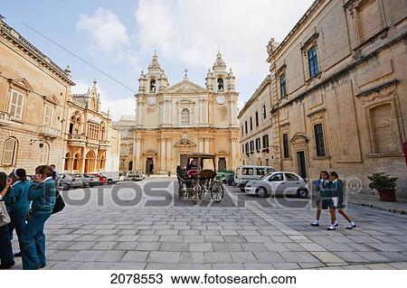 Cathedral Of Saint Peter & Saint Paul, Mdina, Malta View Large Photo Image Stock Image - Cathedral Of Saint Peter & Saint Paul, Mdina, Malta. Fotosearch
