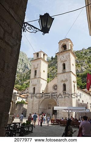 Cathedral Of Saint Tryphon, Kotor, Monte View Large Photo Image Stock Photo - Cathedral Of Saint Tryphon, Kotor, Monte. Fotosearch